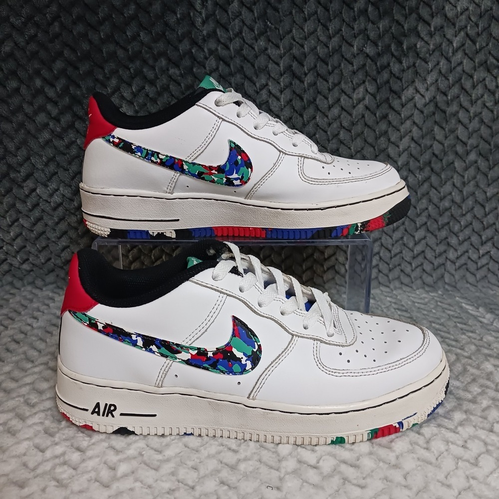 Nike Air Force 1 Low GS Crayon Multi-Color Youth Casual Sneakers Shoes Size 6Y